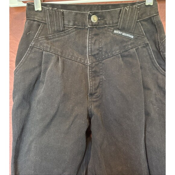Vintage Rockies Rocky Mountain Jeans Worn in Black 27/5 Made in USA High Rise - Picture 2 of 10
